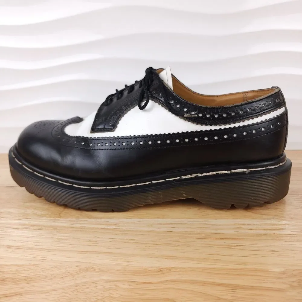 Dr‎ Martens Bex Brogue Wingtip Shoes Mens UK 9 US 10 Black White England 3989
